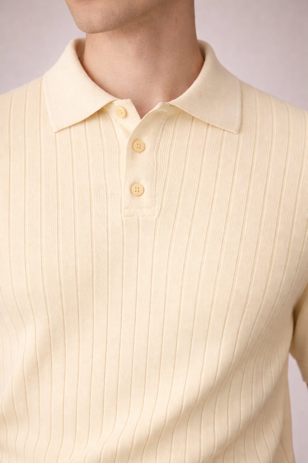 Knitted Polo Shirt Milky White