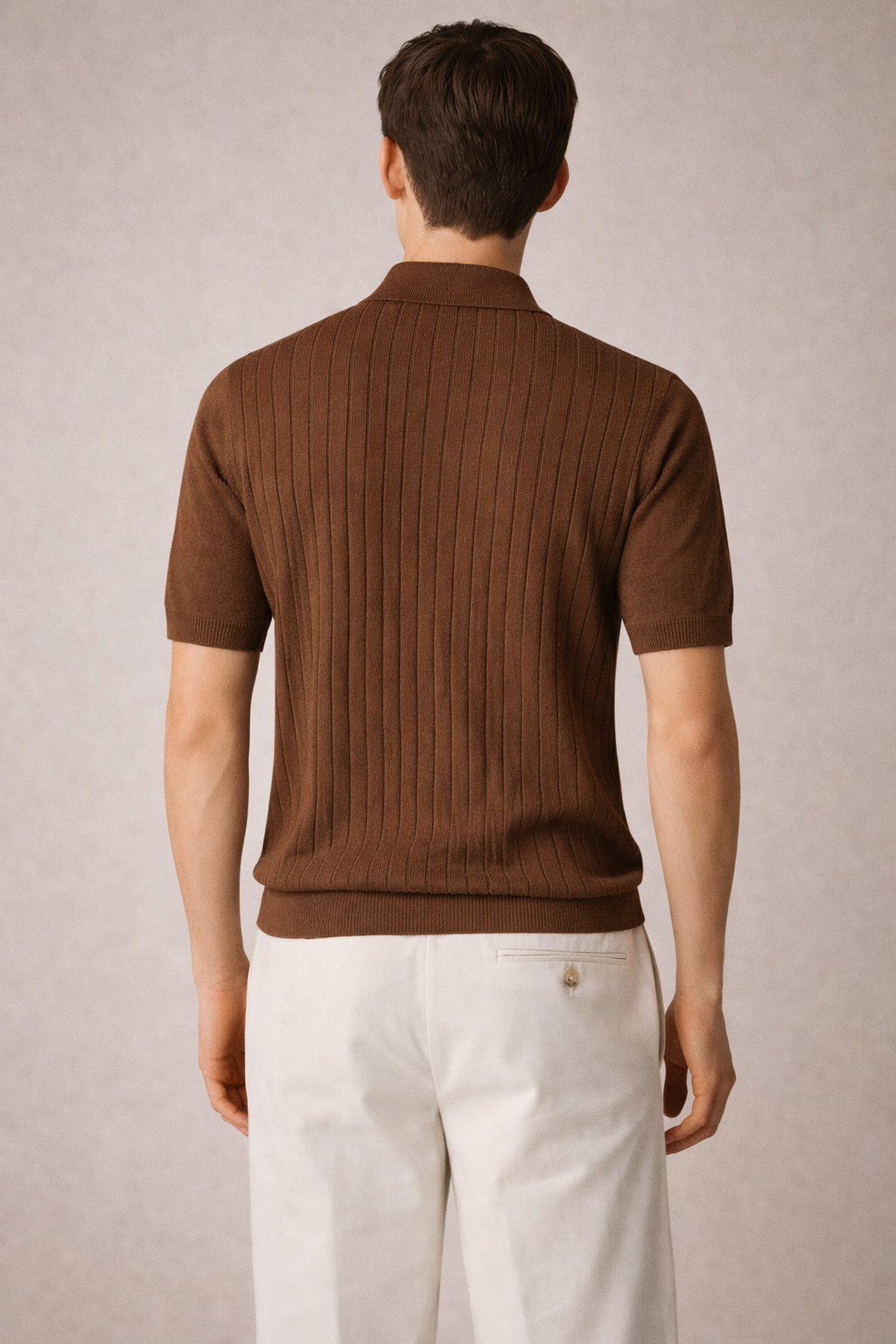 Knitted Polo Shirt Coffee