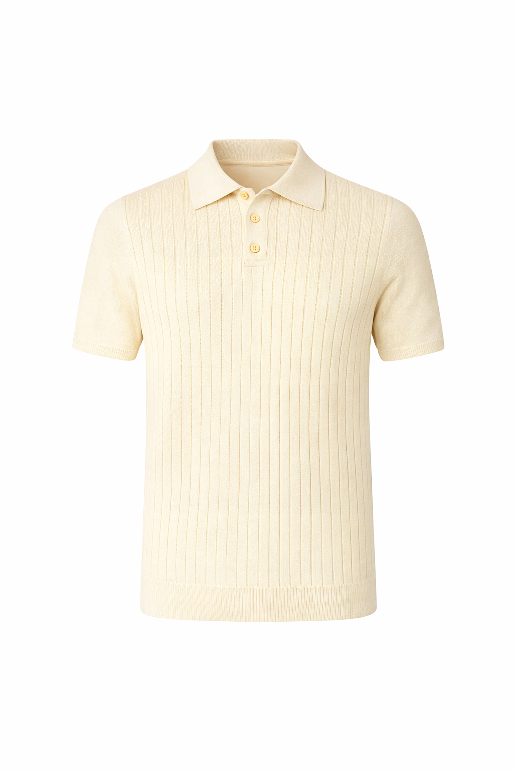 Knitted Polo Shirt Milky White